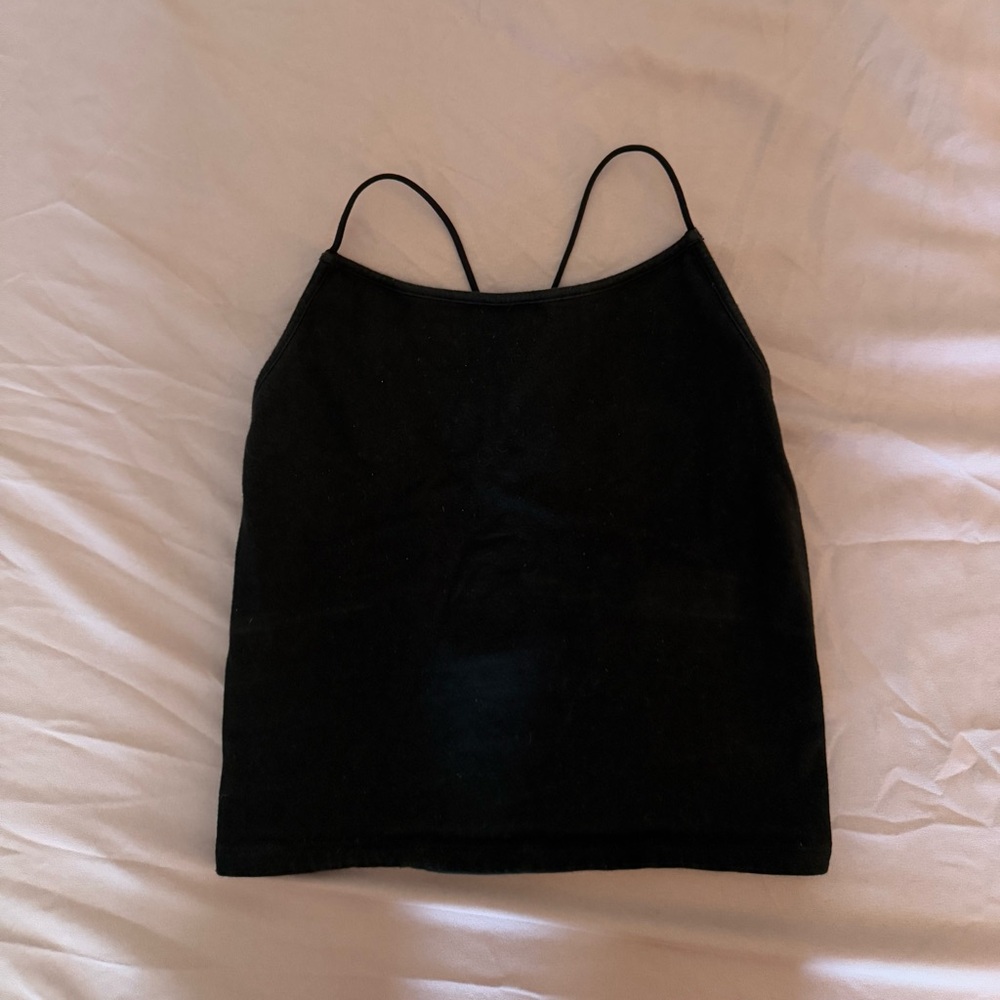American Eagle Black Strappy Back Tank Top